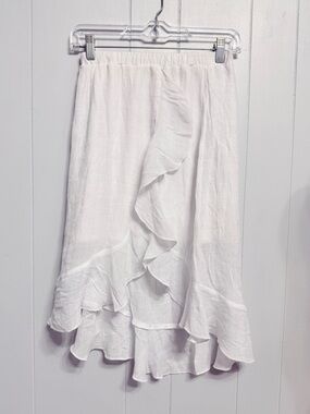 Iz Byer White Ruffled Mini Skirt
